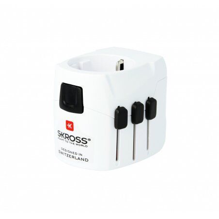 Skross PRO Light USB adaptateur prise d'alimentation Universel Noir, Blanc