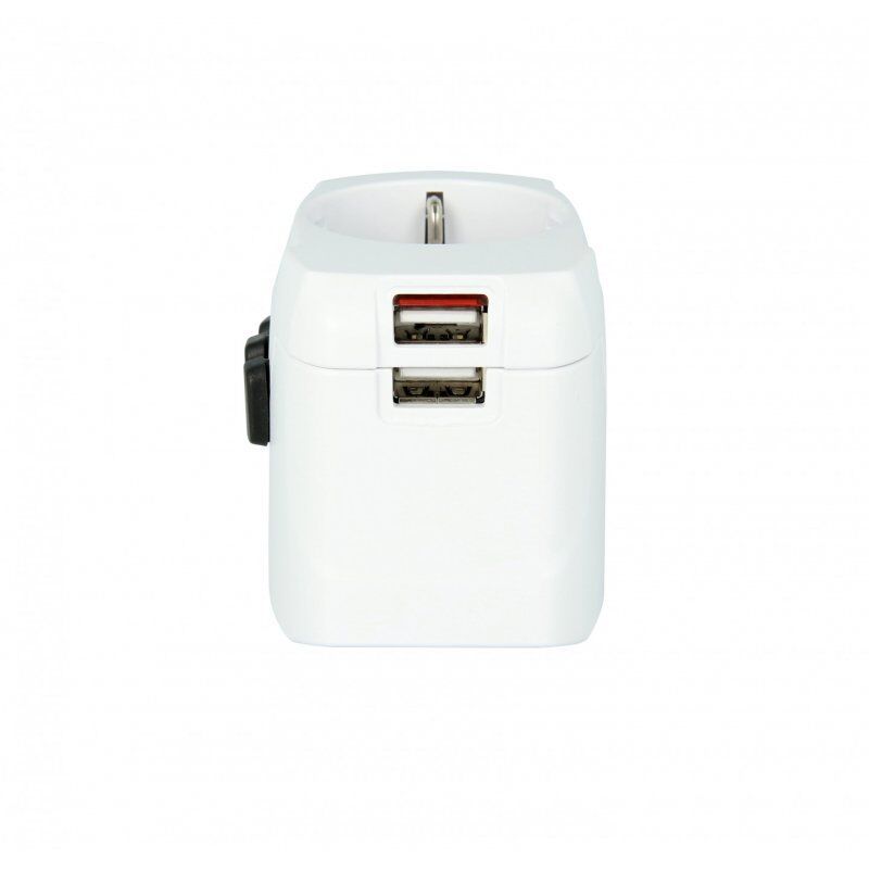 Skross PRO Light USB adaptateur prise d'alimentation Universel Noir, Blanc