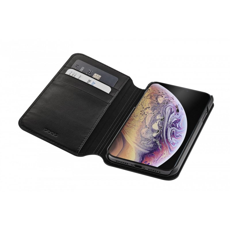 QDOS Milano coque de protection pour téléphones portables 15,5 cm (6.1") Folio Noir