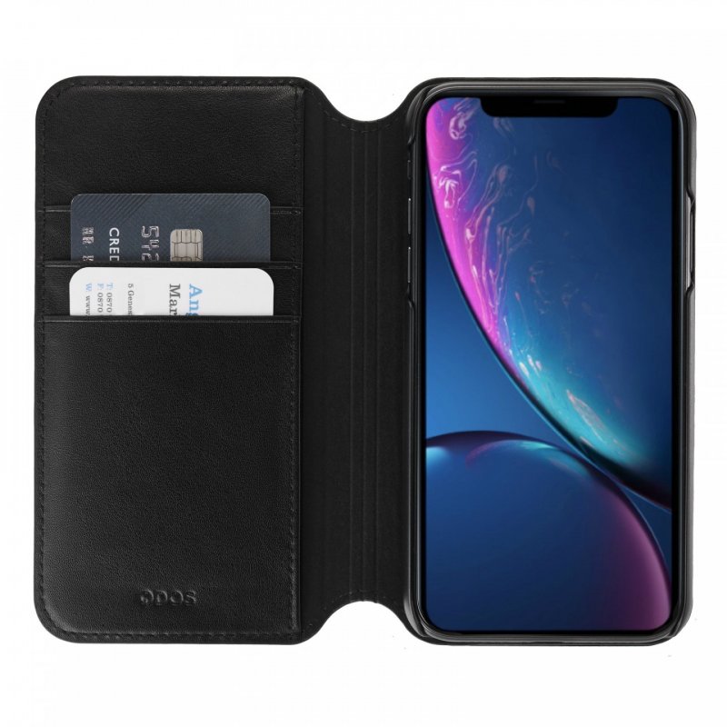 QDOS Milano coque de protection pour téléphones portables 15,5 cm (6.1") Folio Noir