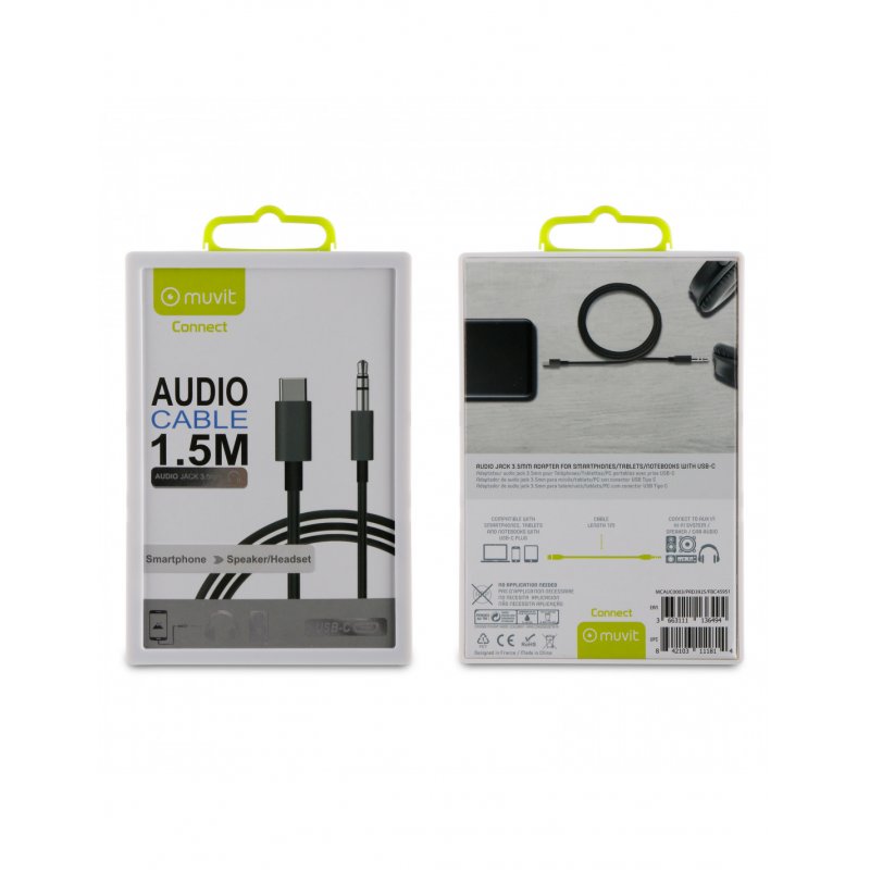 CONNECT CABLE AUDIO TYPE C VERS JACK 3.5MM MALE