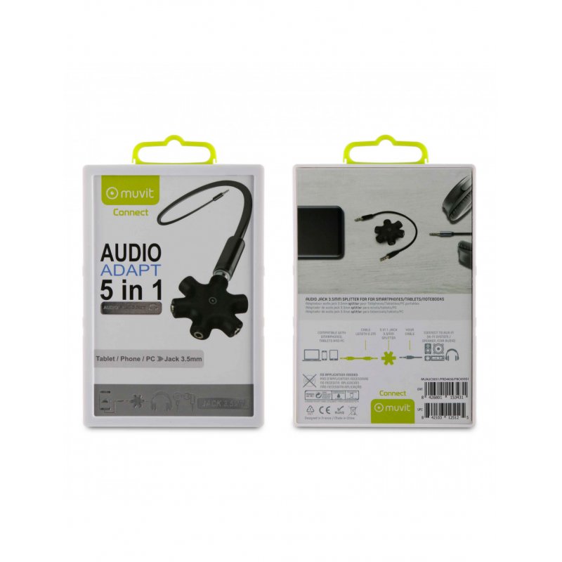 CONNECT HUB JACK 3.5MM 5 SORTIES NOIR