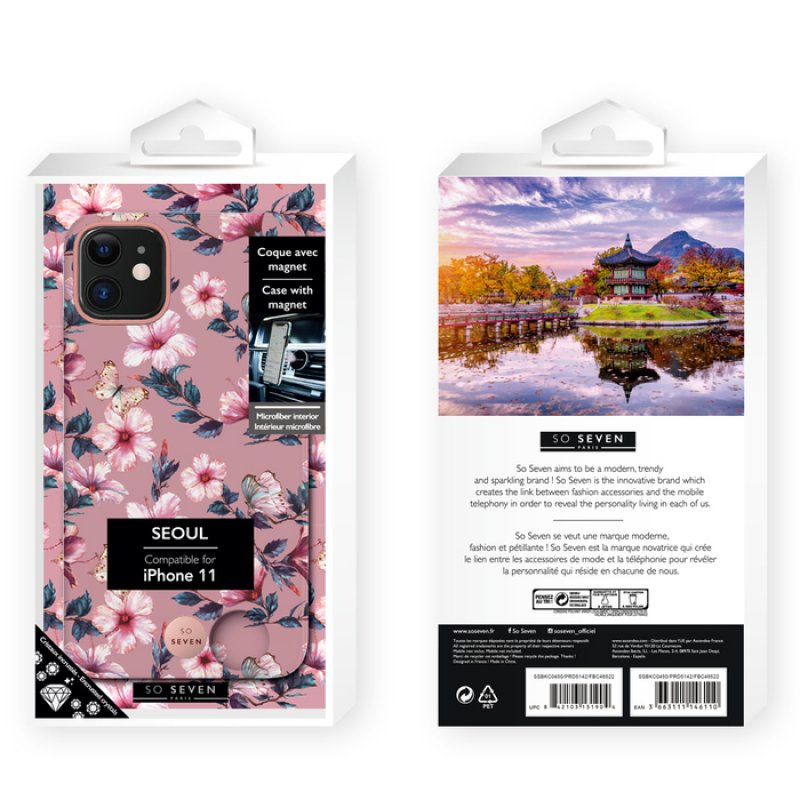 COQUE PREMIUM CRYSTAL SEOUL HIBISCUS ROSE: IPHONE 11