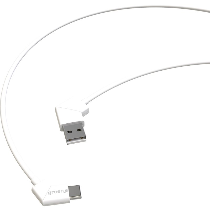 GREEN_E CABLE TYPE C USB A EMBOUT ROTATIF 1M20 BLANC