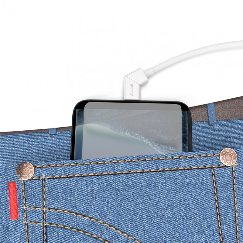 GREEN_E CABLE TYPE C USB A EMBOUT ROTATIF 1M20 BLANC