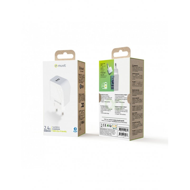 Muvit MCACC0002 chargeur d'appareils mobiles Universel Blanc Secteur Intérieure