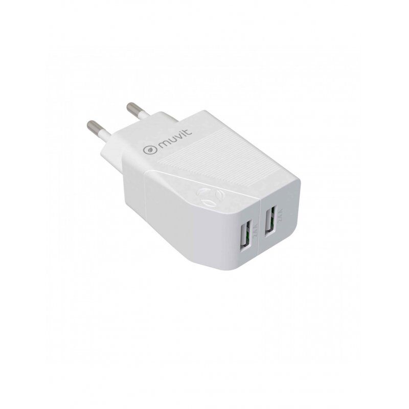 MUVIT FOR CHANGE CHARGEUR SECTEUR 2 USB 2x2.4A (24W) BLANC
