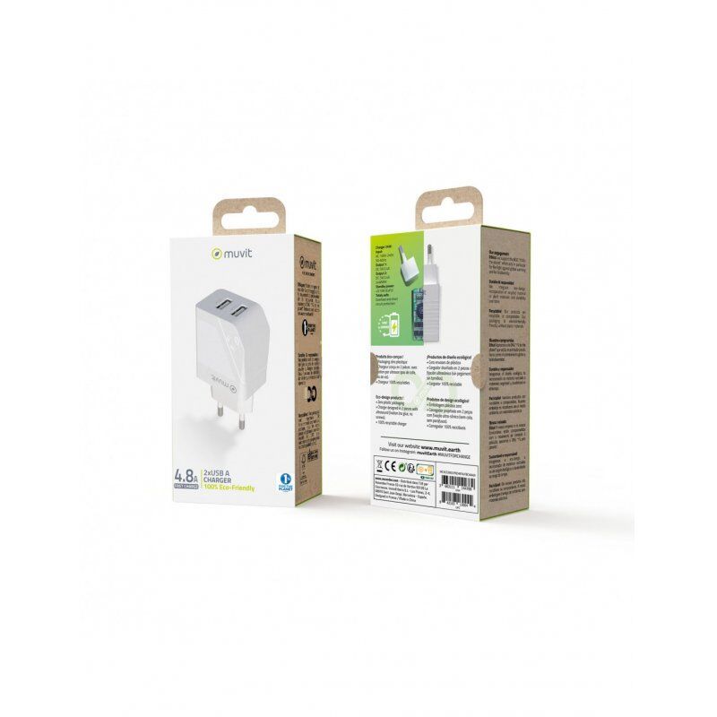 Muvit MCACC0003 chargeur d'appareils mobiles Universel Blanc Secteur Charge rapide Intérieure