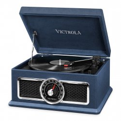Victrola Plaza Vinyl Music Centre Black, Blue, Silver