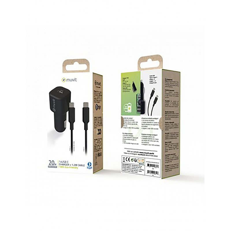 Muvit MCPAK0046 mobile device charger Universal Black Cigar lighter Auto