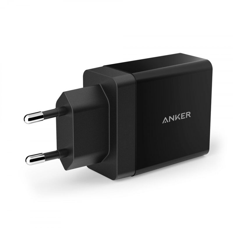 CHARGEUR 24W 2-PORTS USB-A NOIR
