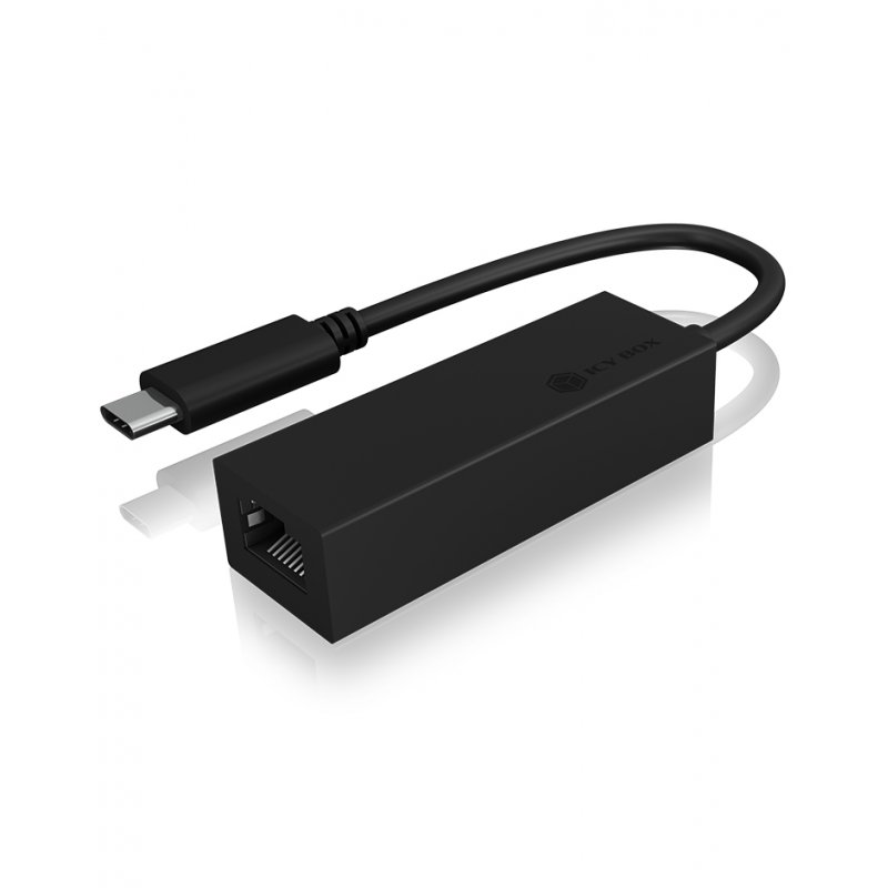 KAB Adapter ICY BOX USB-C (ST)  Gigabit Ethernet LAN (BU) Black