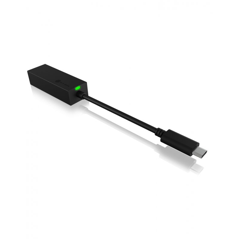 KAB Adapter ICY BOX USB-C (ST)  Gigabit Ethernet LAN (BU) Black