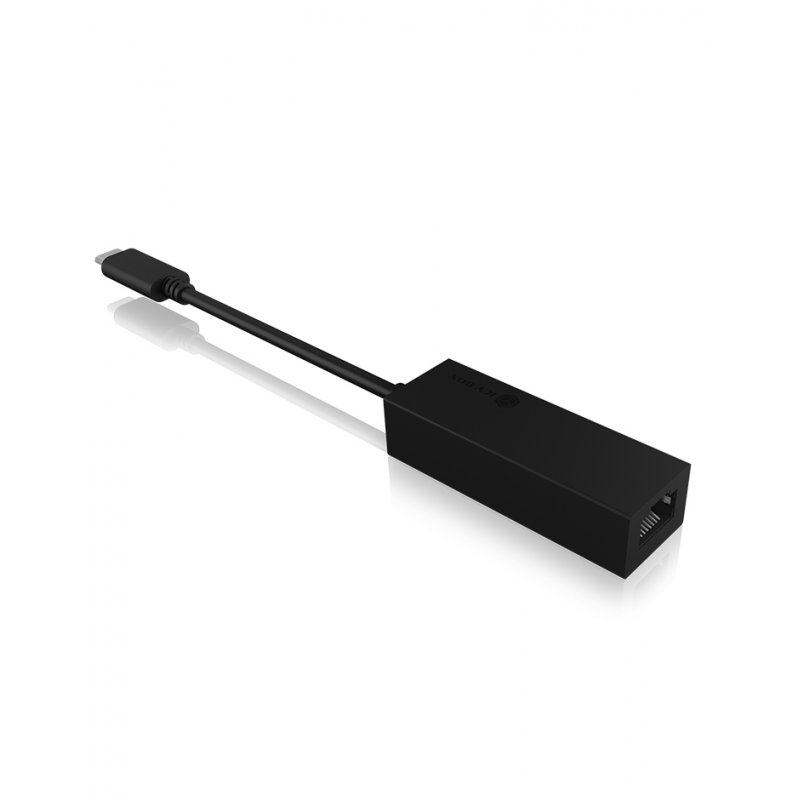 KAB Adapter ICY BOX USB-C (ST)  Gigabit Ethernet LAN (BU) Black