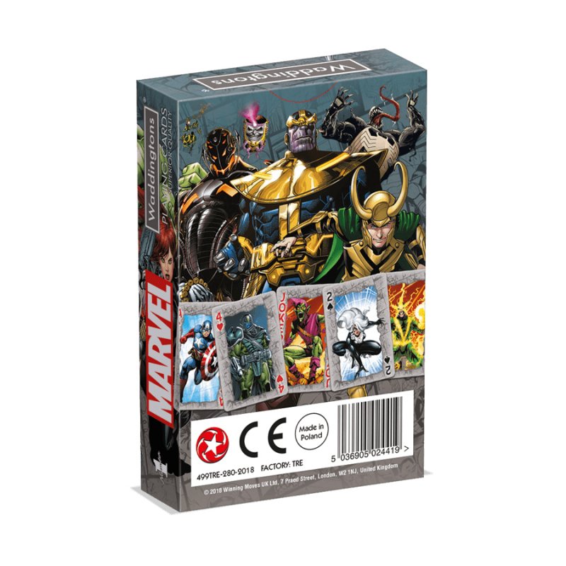 Winning Moves Les licences JEU DE 54 CARTES MARVEL