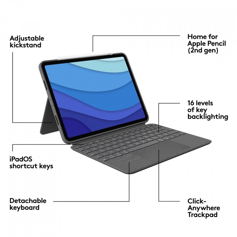 Logitech Combo Touch for iPad Pro 11-inch (1st, 2nd, and 3rd generation)