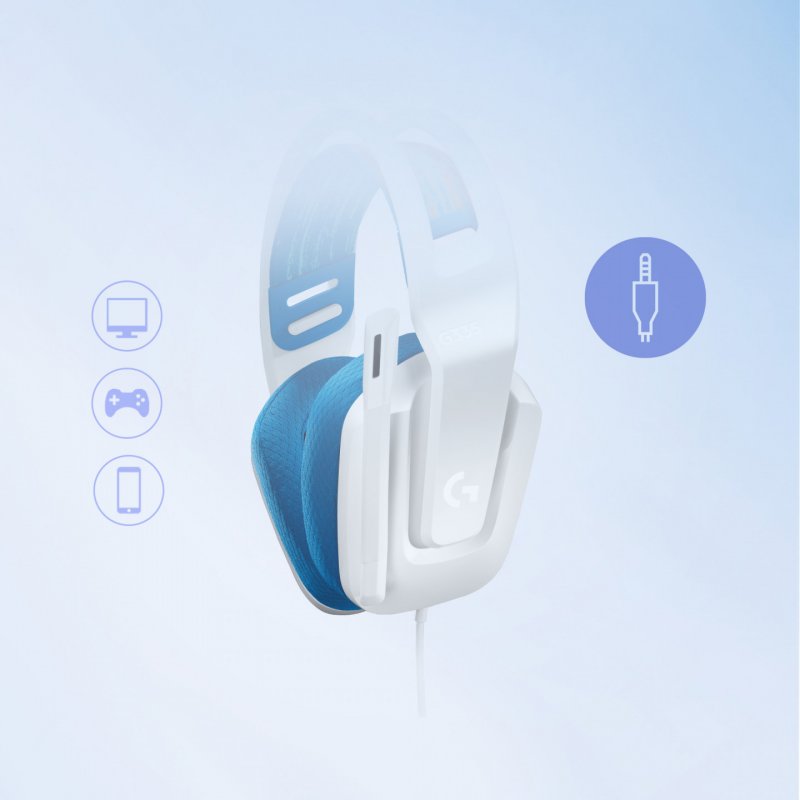 G335 WIRED GAMING HEADSET WHITEEMEA