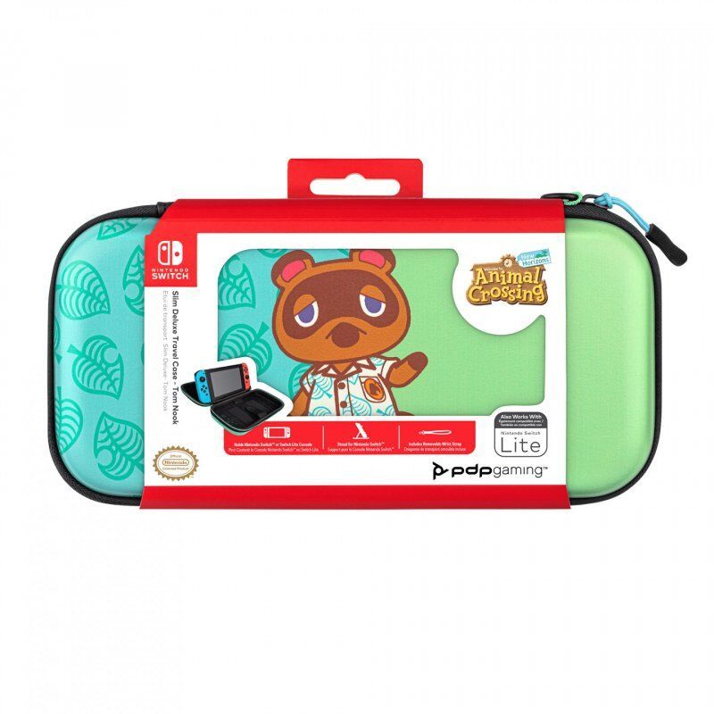 PDP Slim Deluxe: Animal Crossing Tom Nook Hardshell case Nintendo Blue, Green