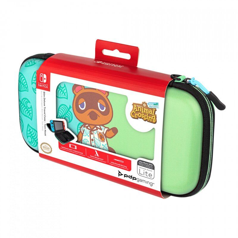 PDP Slim Deluxe: Animal Crossing Tom Nook Hardshell case Nintendo Blue, Green