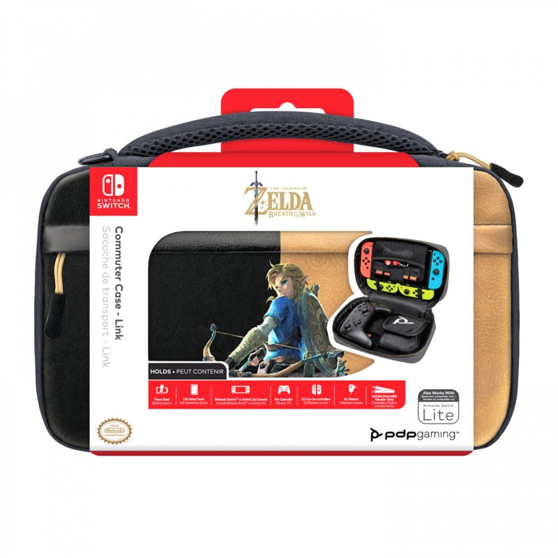 PDP Commuter: Hyrule Hero Link Boîtier robuste Nintendo Noir, Marron
