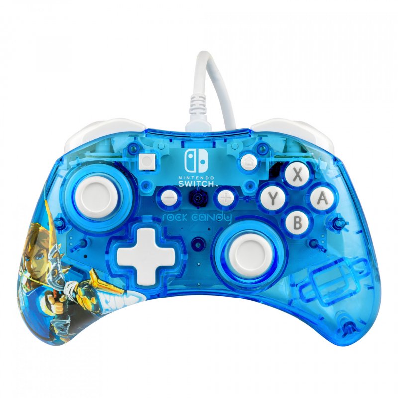 PDP Rock Candy: Berry Brave Link Blue, Translucent USB Gamepad Analogue / Digital Nintendo Switch, Nintendo Switch Lite,