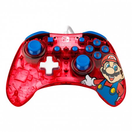 PDP Rock Candy: Mario Punch Red, Translucent USB Gamepad Analogue / Digital Nintendo Switch, Nintendo Switch Lite, Ninte