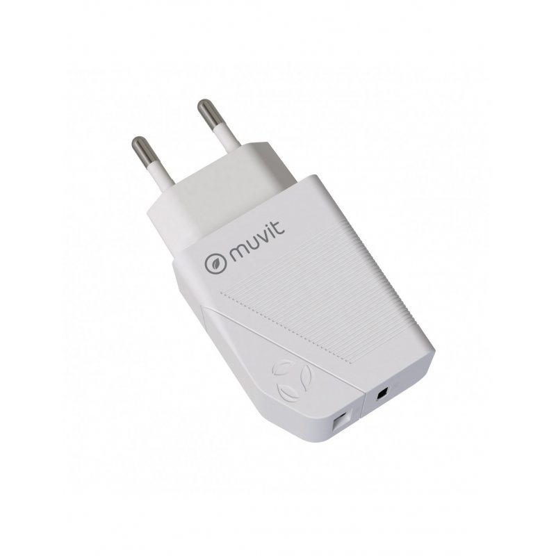 MUVIT FOR CHANGE CHARGEUR SECTEUR PD 20W + QC 3.0 18W BLANC