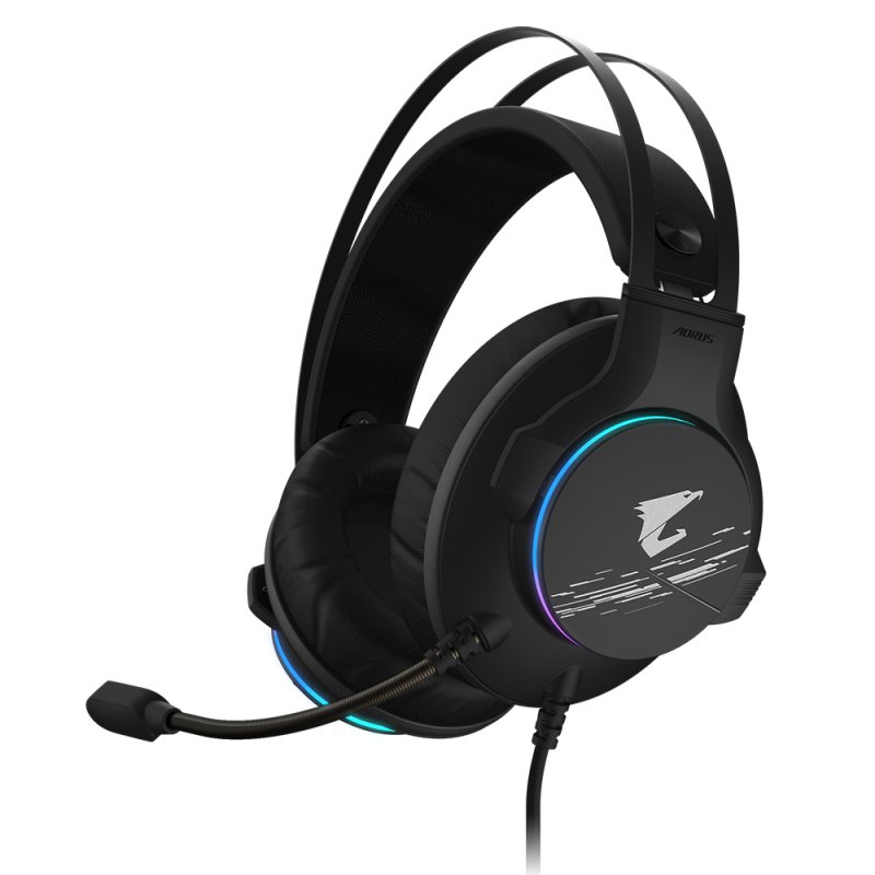 Gigabyte AORUS H1 headphones/headset Wired Head-band Gaming USB Type-A Black
