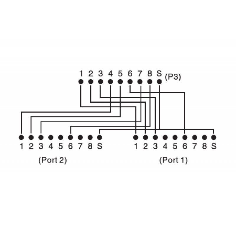 Doubleur RJ45 M- F/F (éclateur de paire) Cat.5