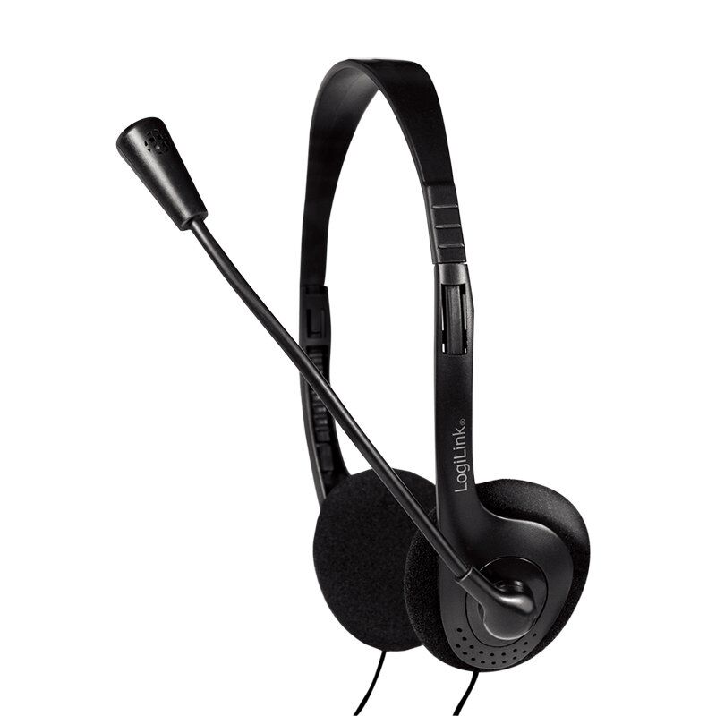 LogiLink HS0052 écouteur/casque Avec fil Arceau Bureau/Centre d'appels Noir