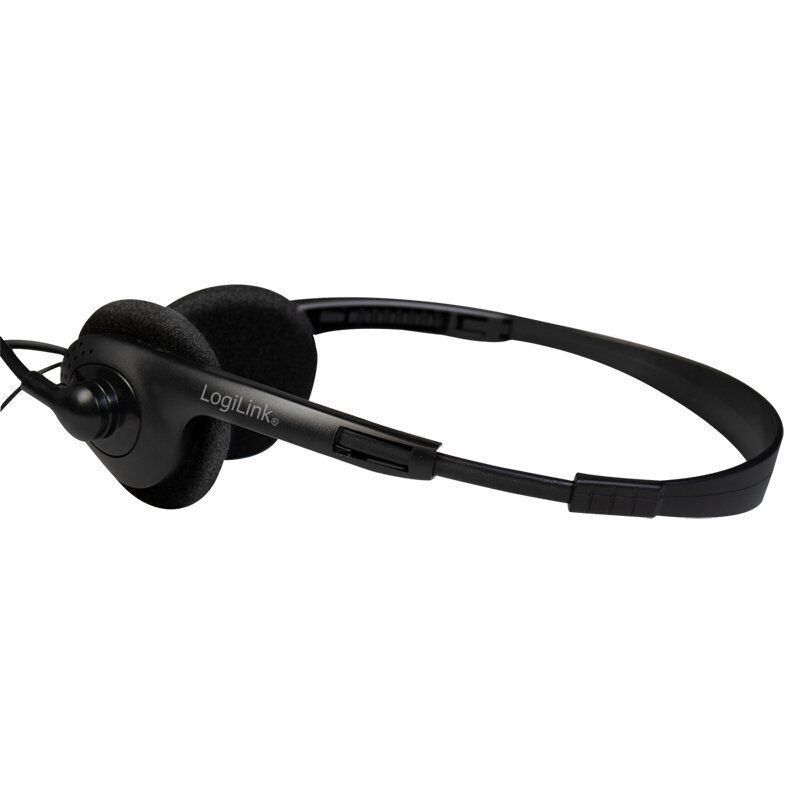LogiLink HS0052 écouteur/casque Avec fil Arceau Bureau/Centre d'appels Noir