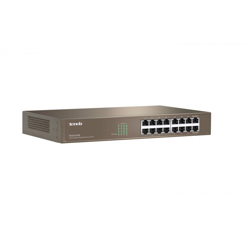 Tenda 16-port Gigabit Ethernet Switch Non-géré Bleu
