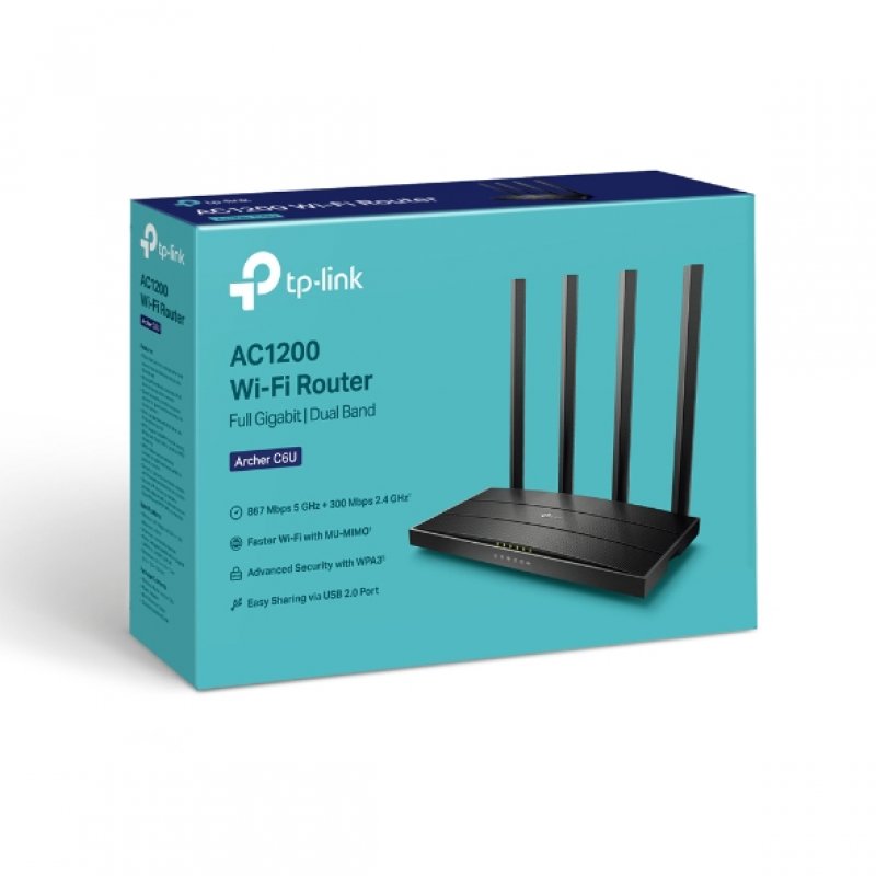 TP-Link Archer C6U routeur sans fil Gigabit Ethernet Bi-bande (2,4 GHz / 5 GHz) Noir