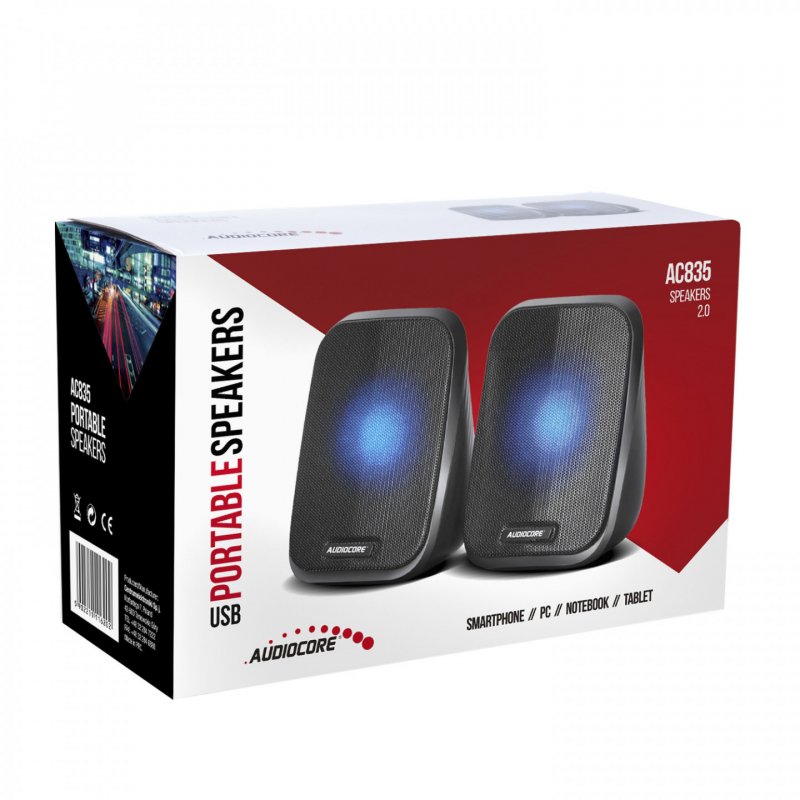 Enceintes AudioCore AC835 USB (Noir)