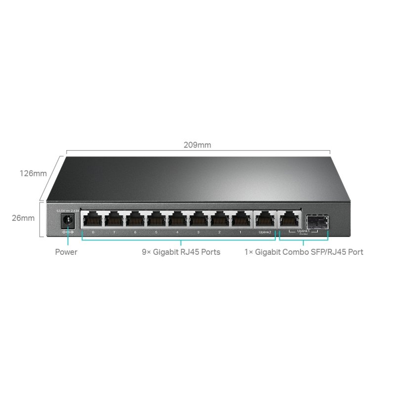 TP-Link TL-SG1210MPE commutateur réseau Géré L2 Gigabit Ethernet (10/100/1000) Connexion Ethernet, supportant l'alime