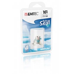 Clé USB 2.0 Emtec compatible M334 Bébé Phoque - 16Go (Blanc)