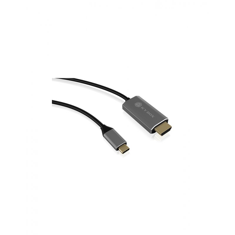 ICY BOX IB-CB020-C câble HDMI 1,8 m HDMI Type A (Standard) Noir, Argent