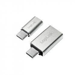 LogiLink AU0040 changeur de genre de câble USB 3.1 C USB 3.0 A, Micro USB 2.0 Aluminium