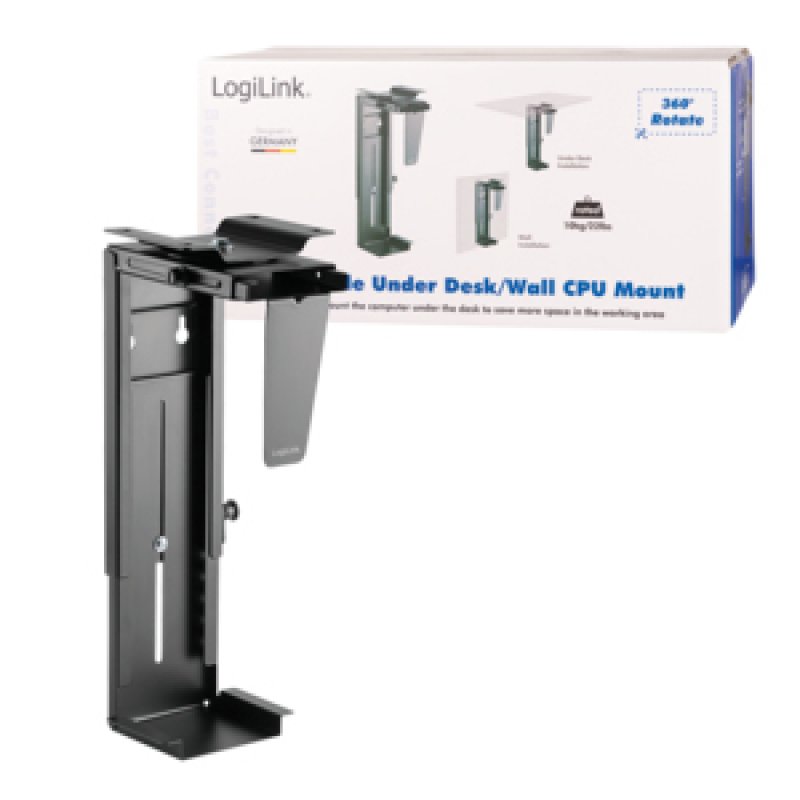 LogiLink EO0005 CPU holder Desk-mounted CPU holder Black