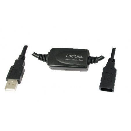 LogiLink 10m USB - USB 2.0 M/F câble USB USB A Noir