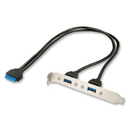 Equerre 2 ports USB 3.0 Lindy sur connecteur interne (20 pins) 50cm