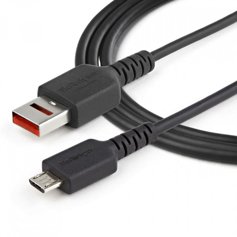 StarTech.com 3ft (1m) Secure Charging Cable – USB-A to Micro USB Data Blocker Charge-Only Cable – Power-Only Charger