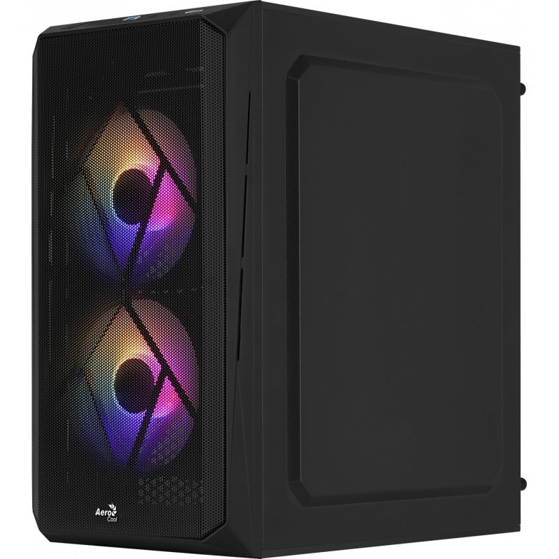 Boitier Mini Tour Micro ATX AeroCool compatible CS-107 RGB avec panneau vitré (Noir)