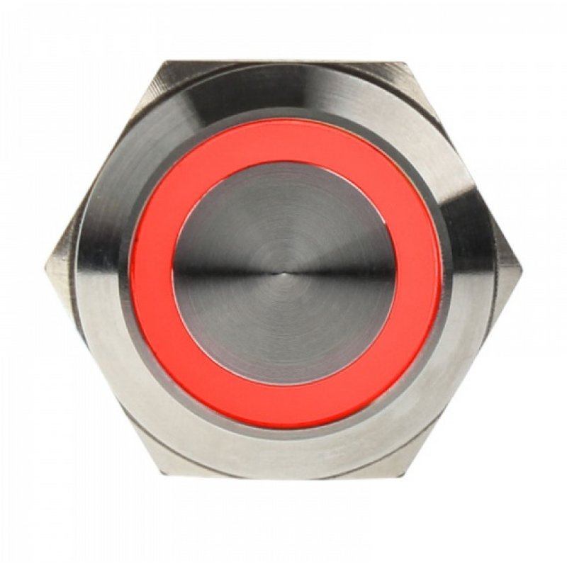 DimasTech compatible Vandalismustaster 22mm - Silverline - rot