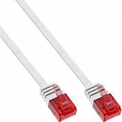 InLine Flat Ultraslim Patch Cable U/UTP Cat.6 Gigabit ready white 1m