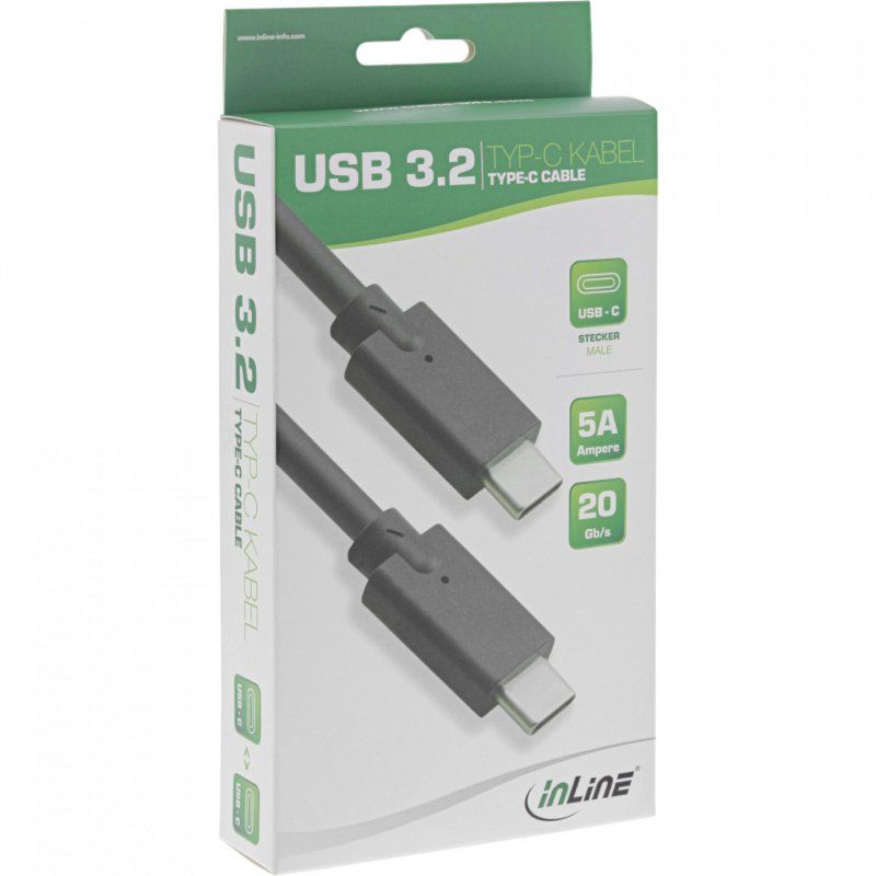 InLine 35704A câble USB 1,5 m USB 3.2 Gen 2 (3.1 Gen 2) USB C Noir