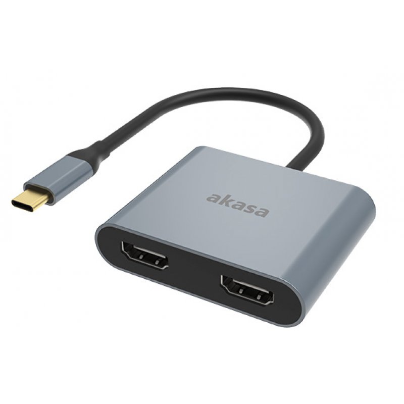 Akasa compatible USB-C auf Dual HDMI MST Adapter - 4K@60Hz, 4K@30Hz dual