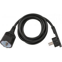 Brennenstuhl compatible Verlängerungskabel mit Winkel-Flachstecker, 2 m - schwarz