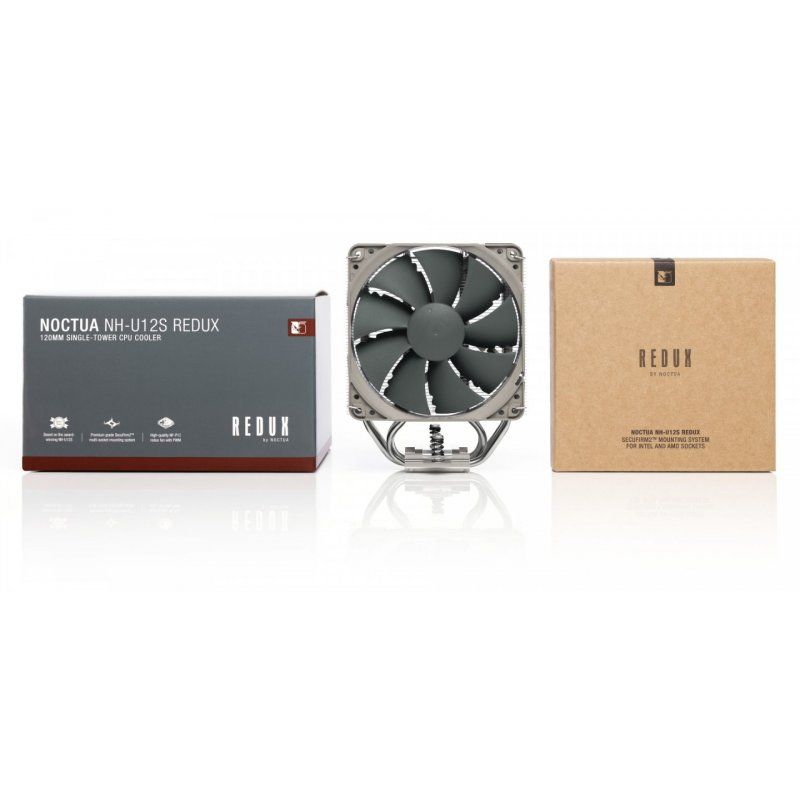 STOCK24 - Noctua NH-U12S redux Processeur Refroidisseur 12 cm Gris, Acier inoxydable