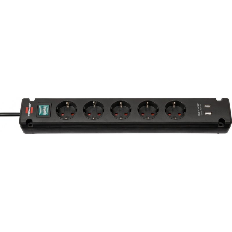 Brennenstuhl Bremounta power extension 3 m 5 AC outlet(s) Indoor Black